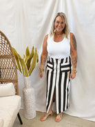 Black Cream Slit Skirt-Final Sale-Skirts-hyfve-The Silo Boutique, Women's Fashion Boutique Located in Warren and Grand Forks North Dakota