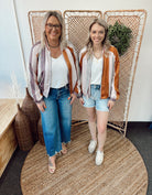 Stripe Bomber Jacket Top-Final Sale Online Only-Cardigans-mystree-The Silo Boutique, Women's Fashion Boutique Located in Warren and Grand Forks North Dakota