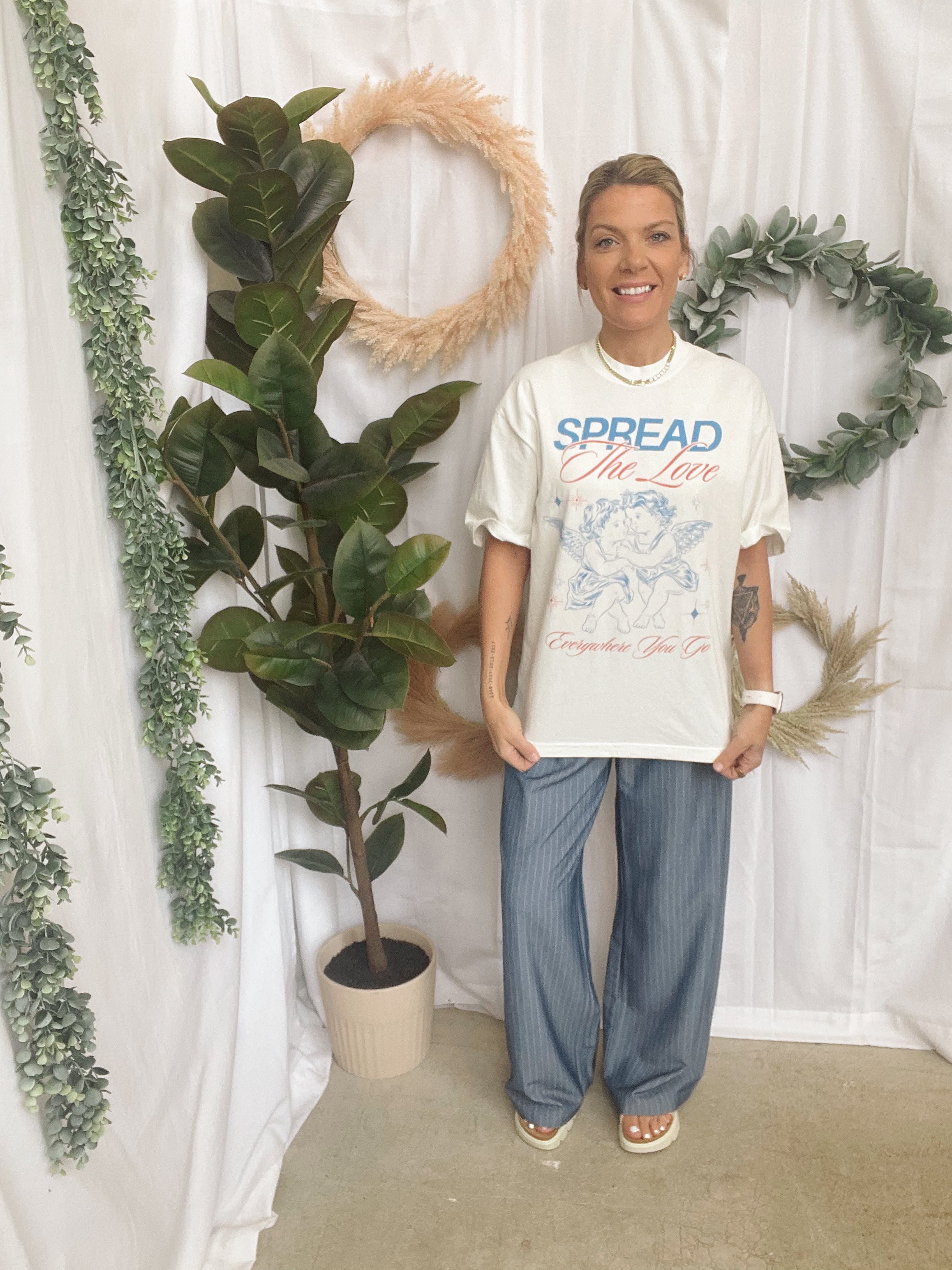 Spread the Love Graphic Tee-Graphic Tees-jade by jane-The Silo Boutique, Women's Fashion Boutique Located in Warren and Grand Forks North Dakota