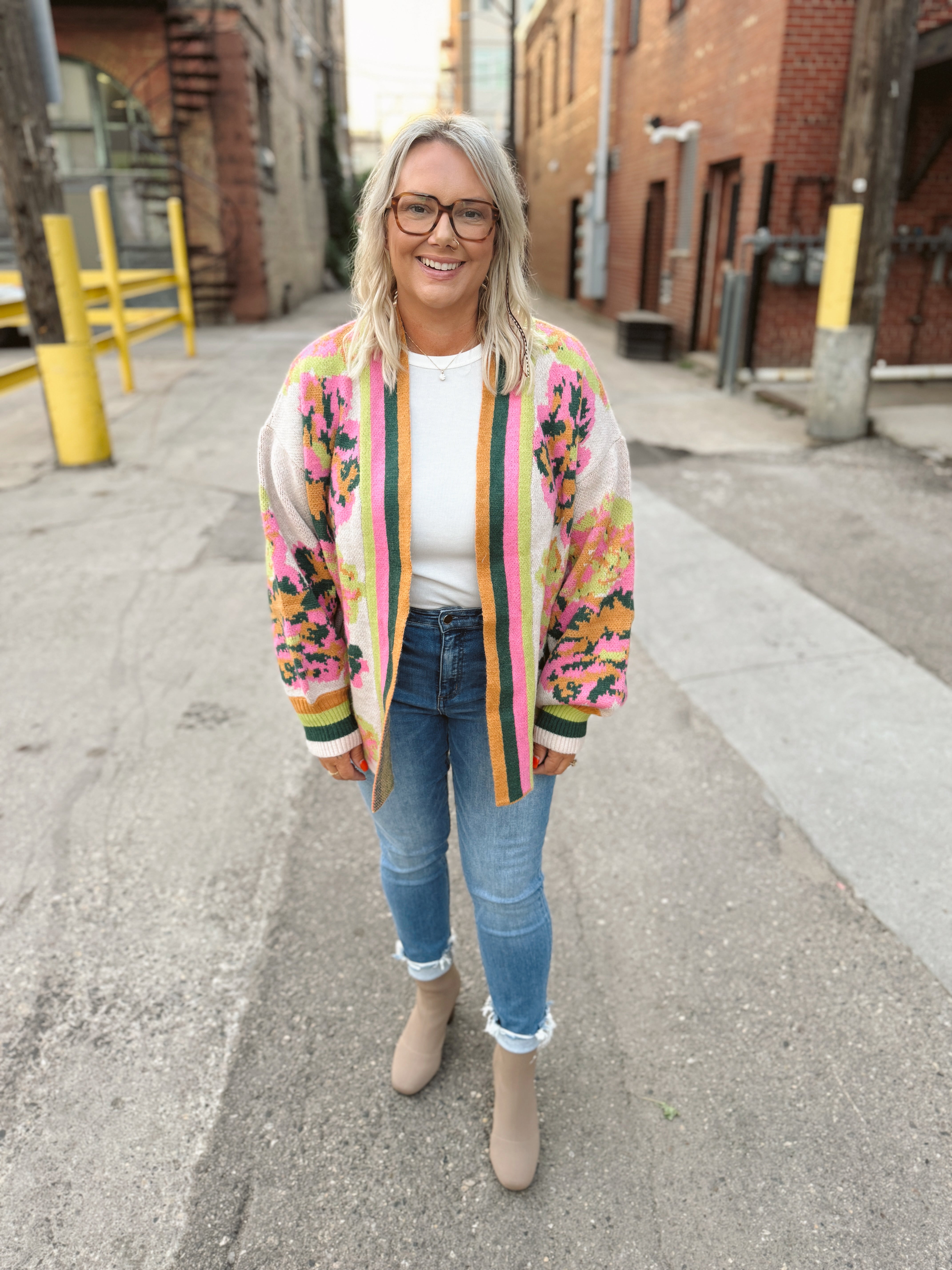 Jo Green Mix Leopard Cardigan-Cardigans-jodifl-The Silo Boutique, Women's Fashion Boutique Located in Warren and Grand Forks North Dakota