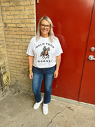 Hold Your Horses Tee-Online Only Final Sale-Graphic Tees-lucy + co-The Silo Boutique, Women's Fashion Boutique Located in Warren and Grand Forks North Dakota