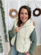Zoe Puffer Vest-Ivory-Vests-staccato-The Silo Boutique, Women's Fashion Boutique Located in Warren and Grand Forks North Dakota