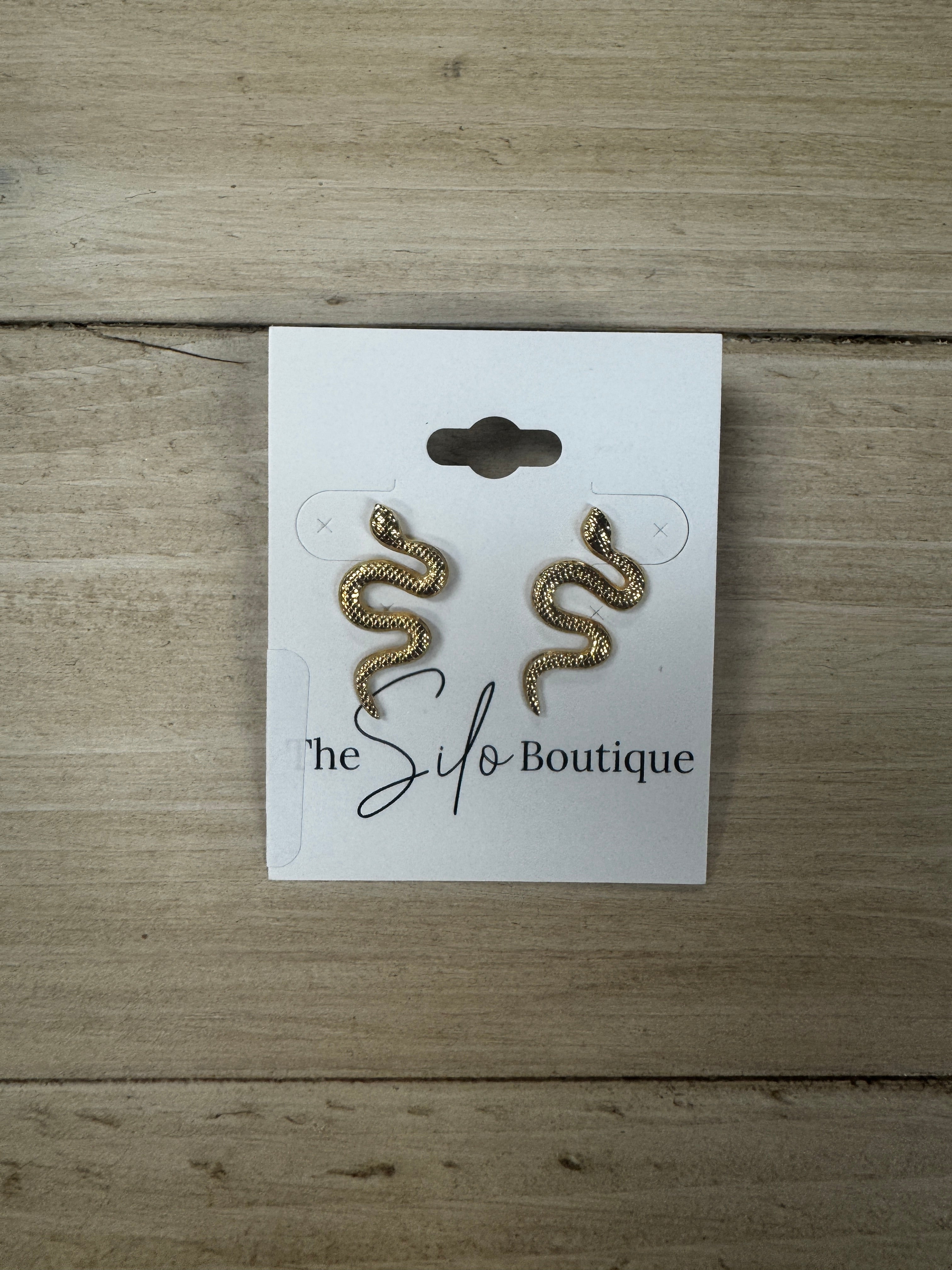 Snake Retro Earrings-Earrings-sweet cherry-The Silo Boutique, Women's Fashion Boutique Located in Warren and Grand Forks North Dakota