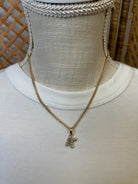 Rhinestone Initial Necklace-Necklaces-Fame-The Silo Boutique, Women's Fashion Boutique Located in Warren and Grand Forks North Dakota