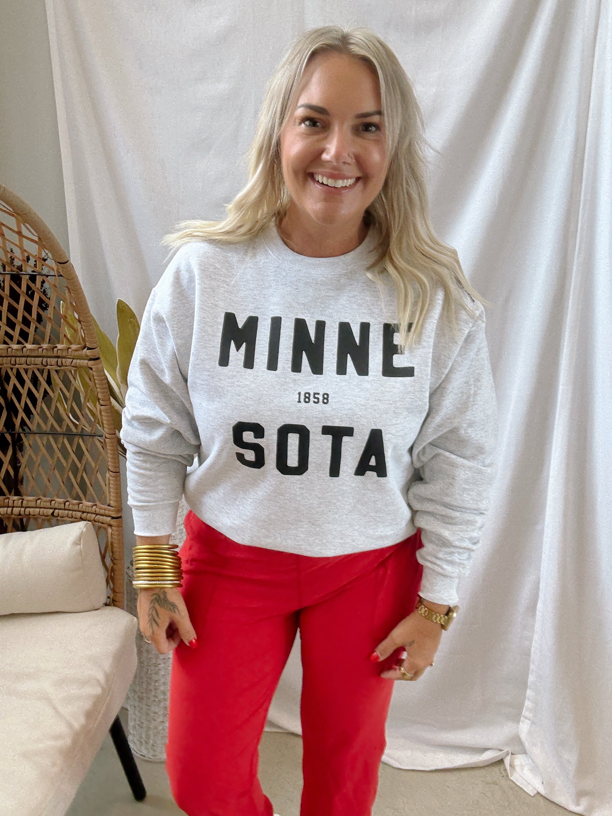 Ash Minnesota Sweatshirt-Sweatshirts-218-The Silo Boutique, Women's Fashion Boutique Located in Warren and Grand Forks North Dakota