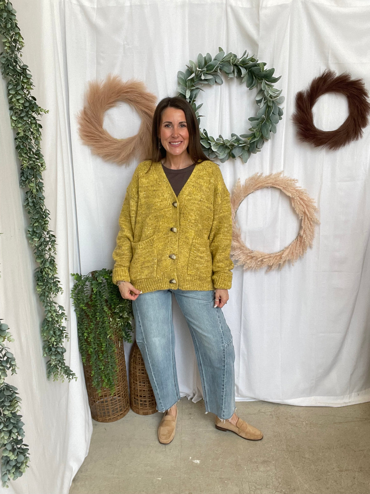 Mel Mustard Marled Cardigan-Cardigans-cotierra-The Silo Boutique, Women's Fashion Boutique Located in Warren and Grand Forks North Dakota