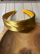 Mustard Satin Headband-Headbands-Dallas Market-The Silo Boutique, Women's Fashion Boutique Located in Warren and Grand Forks North Dakota