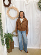 Quinn Suede Jacket-Camel-Coats & Jackets-hyfve-The Silo Boutique, Women's Fashion Boutique Located in Warren and Grand Forks North Dakota