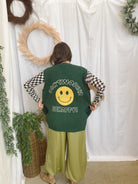 Happy Smile Sweater Vest-Green-Vests-jade-The Silo Boutique, Women's Fashion Boutique Located in Warren and Grand Forks North Dakota