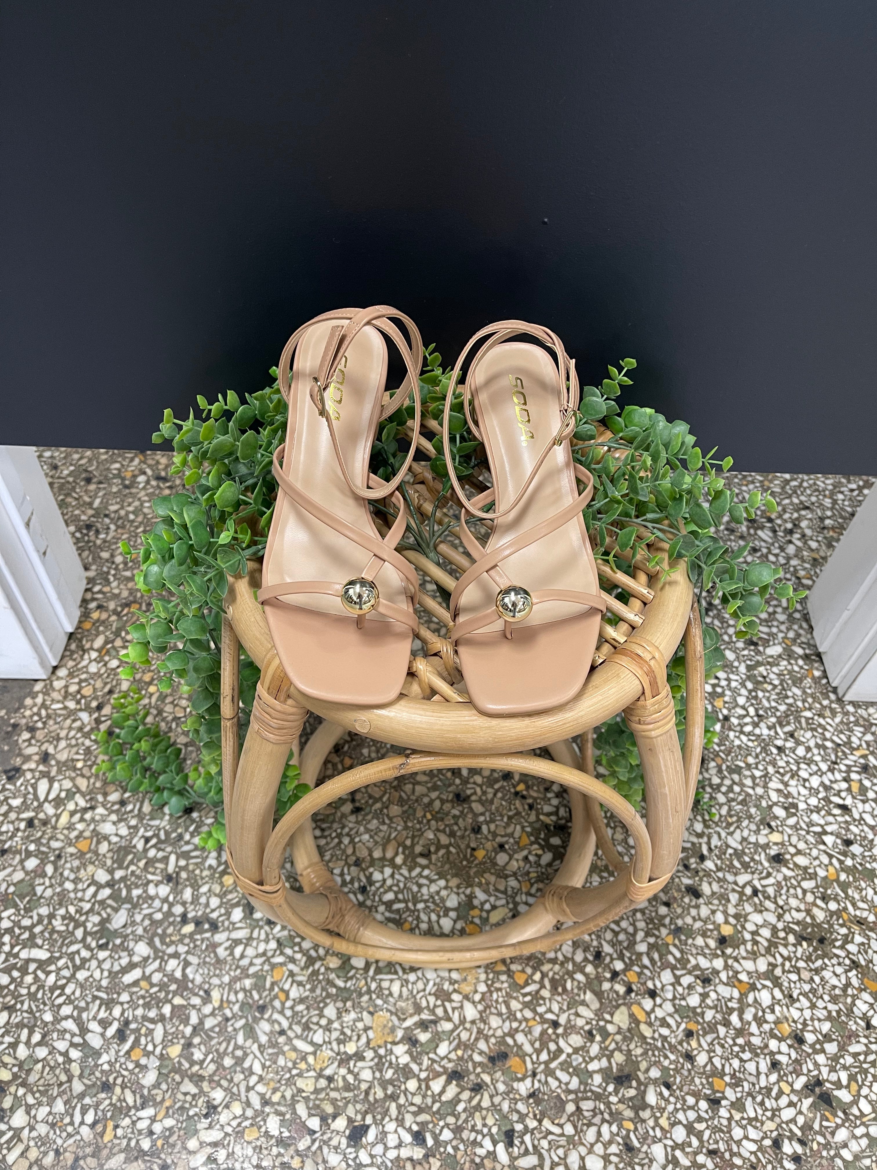 Soda Tuari Sandal Heel-Nude-Shoes-soda-The Silo Boutique, Women's Fashion Boutique Located in Warren and Grand Forks North Dakota