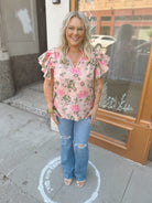 Peachy Top-Final Sale Online Only-Short Sleeve Tops-ENTRO-The Silo Boutique, Women's Fashion Boutique Located in Warren and Grand Forks North Dakota