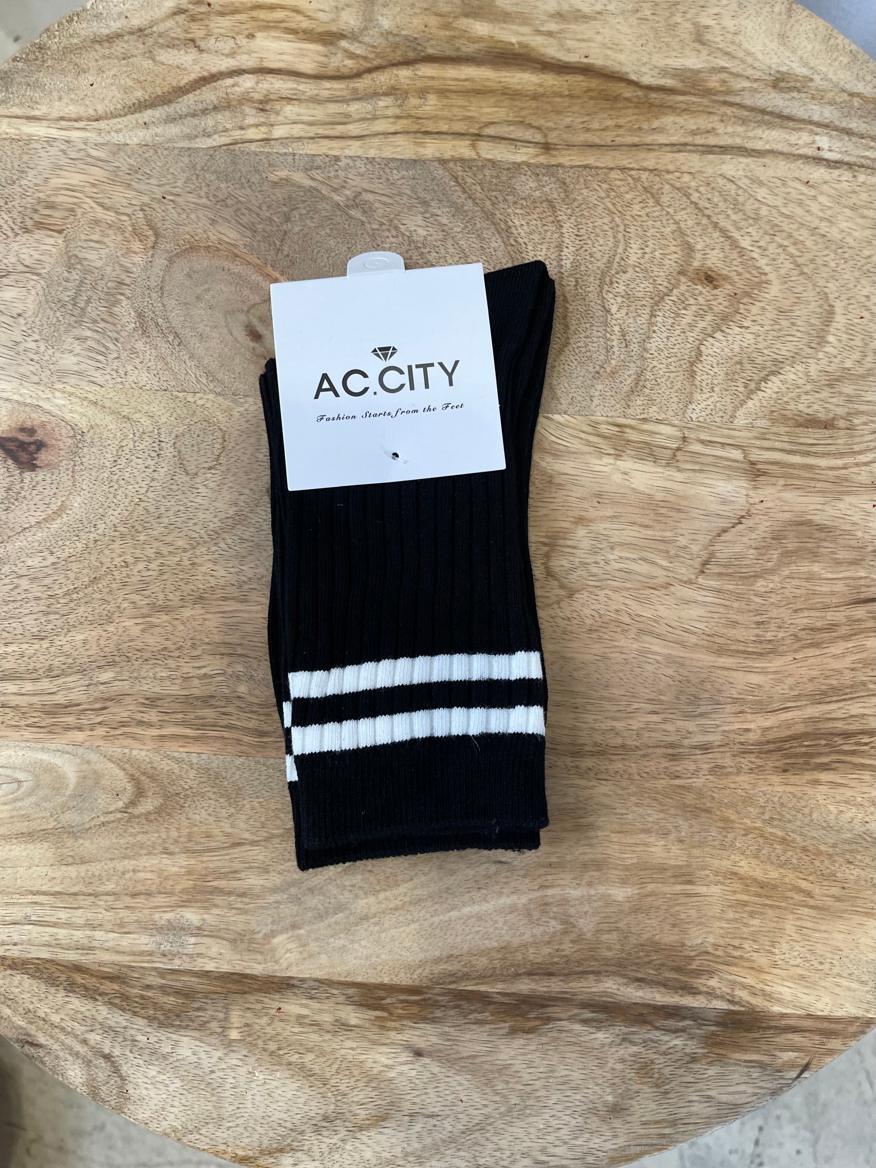 Classic Two Stripes Socks-socks-city-The Silo Boutique, Women's Fashion Boutique Located in Warren and Grand Forks North Dakota