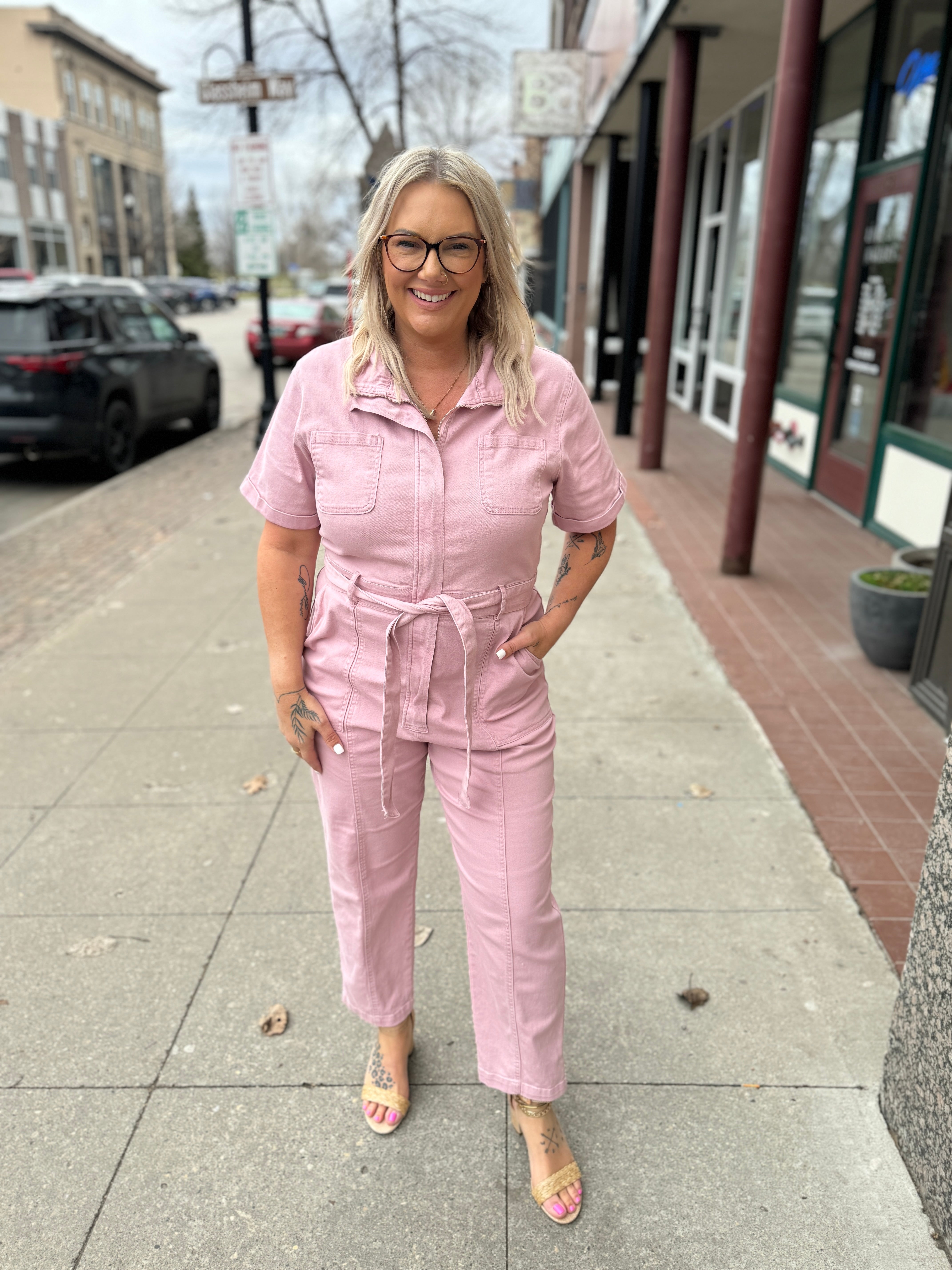 Fondant Pink Jumpsuit-Final Sale Online Only-Jumpsuits & Rompers-skies are blue-The Silo Boutique, Women's Fashion Boutique Located in Warren and Grand Forks North Dakota