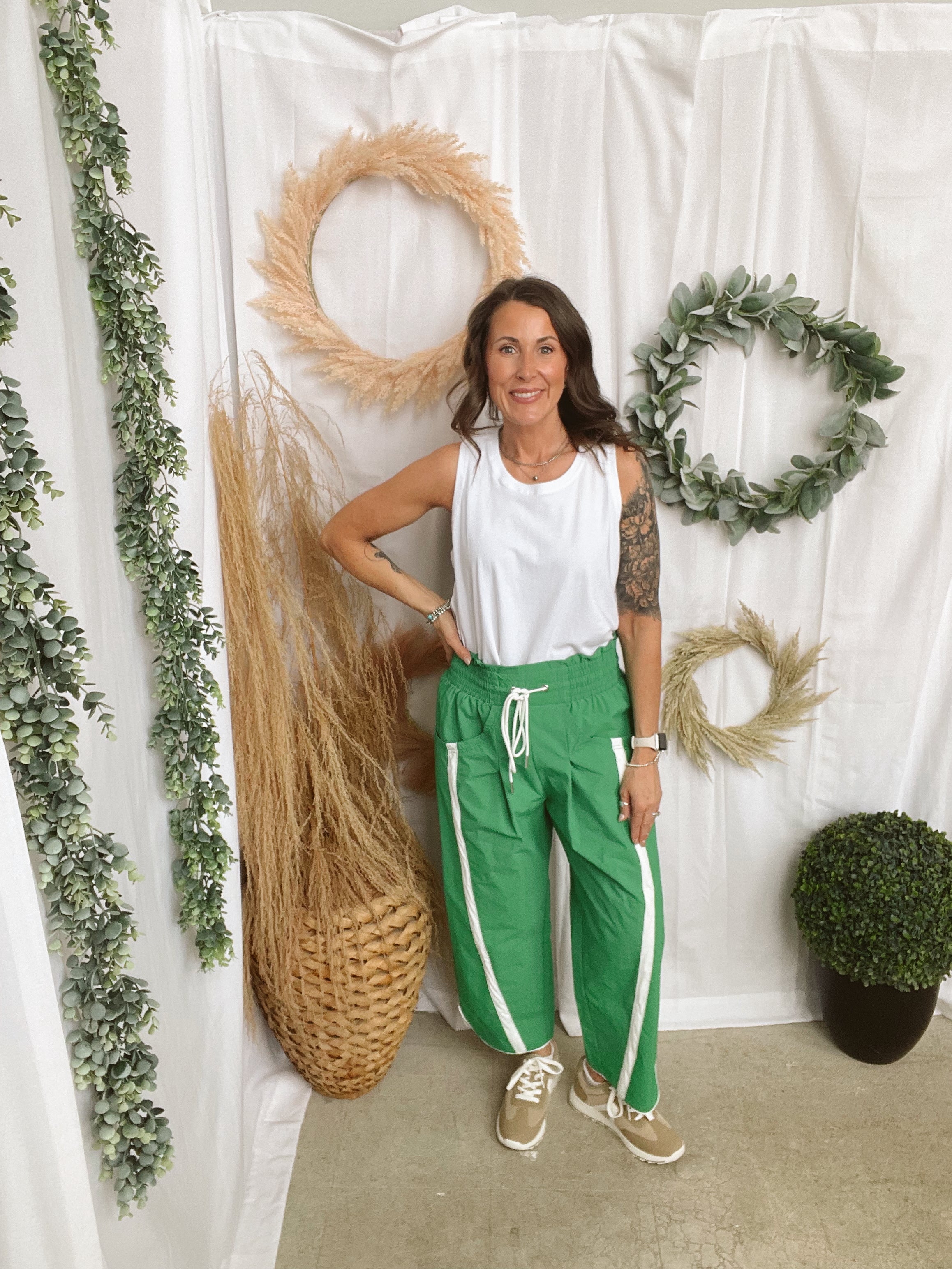 Bucket Windbreaker Pants-Green-Pants-bucketlist-The Silo Boutique, Women's Fashion Boutique Located in Warren and Grand Forks North Dakota
