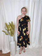 Printed Palm Dress-Final Sale online only-Dresses-ENTRO-The Silo Boutique, Women's Fashion Boutique Located in Warren and Grand Forks North Dakota