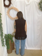 Felicia Fringe Sweater Vest-Brown-Vests-hyfve-The Silo Boutique, Women's Fashion Boutique Located in Warren and Grand Forks North Dakota