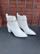 Bamboo Mode Gem Booties-White-Boots-bamboo-The Silo Boutique, Women's Fashion Boutique Located in Warren and Grand Forks North Dakota