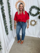 Mica Medium Blue Straight Leg Jeans-Jeans-mica-The Silo Boutique, Women's Fashion Boutique Located in Warren and Grand Forks North Dakota