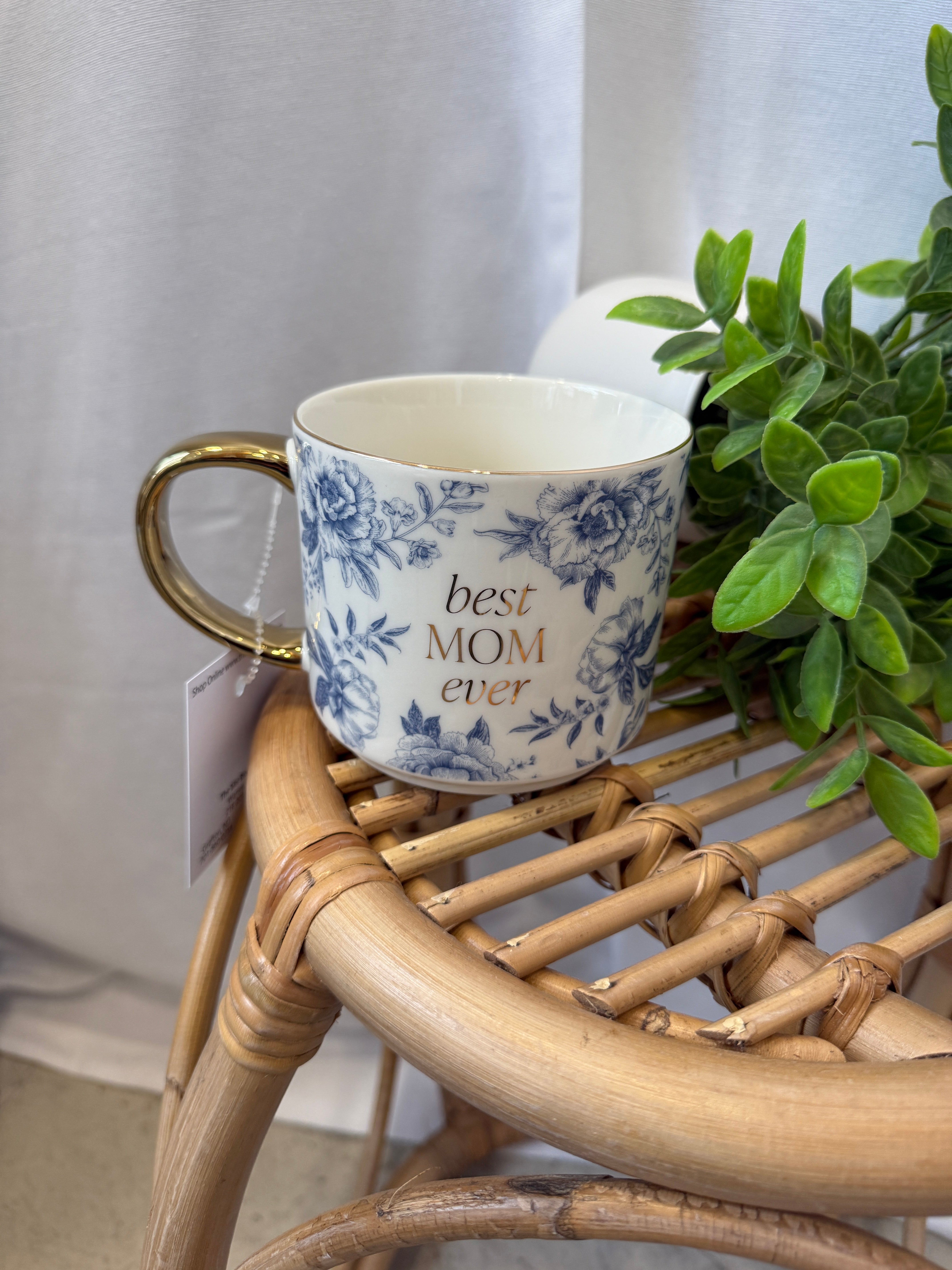 Blue Delft Best Mom Ever Coffee Mug-Final Sale-Drinkware-sweet water decor-The Silo Boutique, Women's Fashion Boutique Located in Warren and Grand Forks North Dakota
