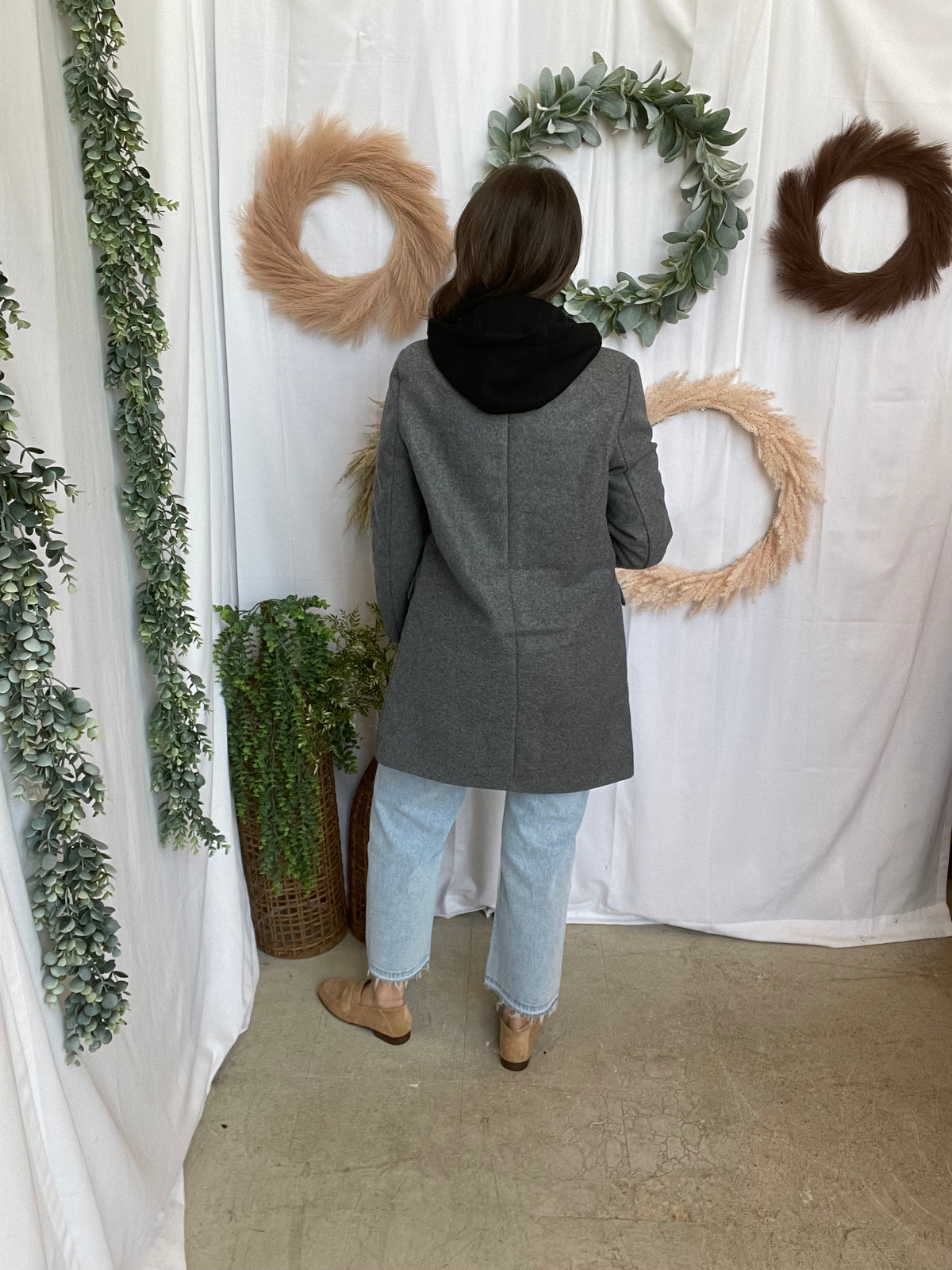 Allie Hooded Jacket-Gray-Coats & Jackets-love tree-The Silo Boutique, Women's Fashion Boutique Located in Warren and Grand Forks North Dakota