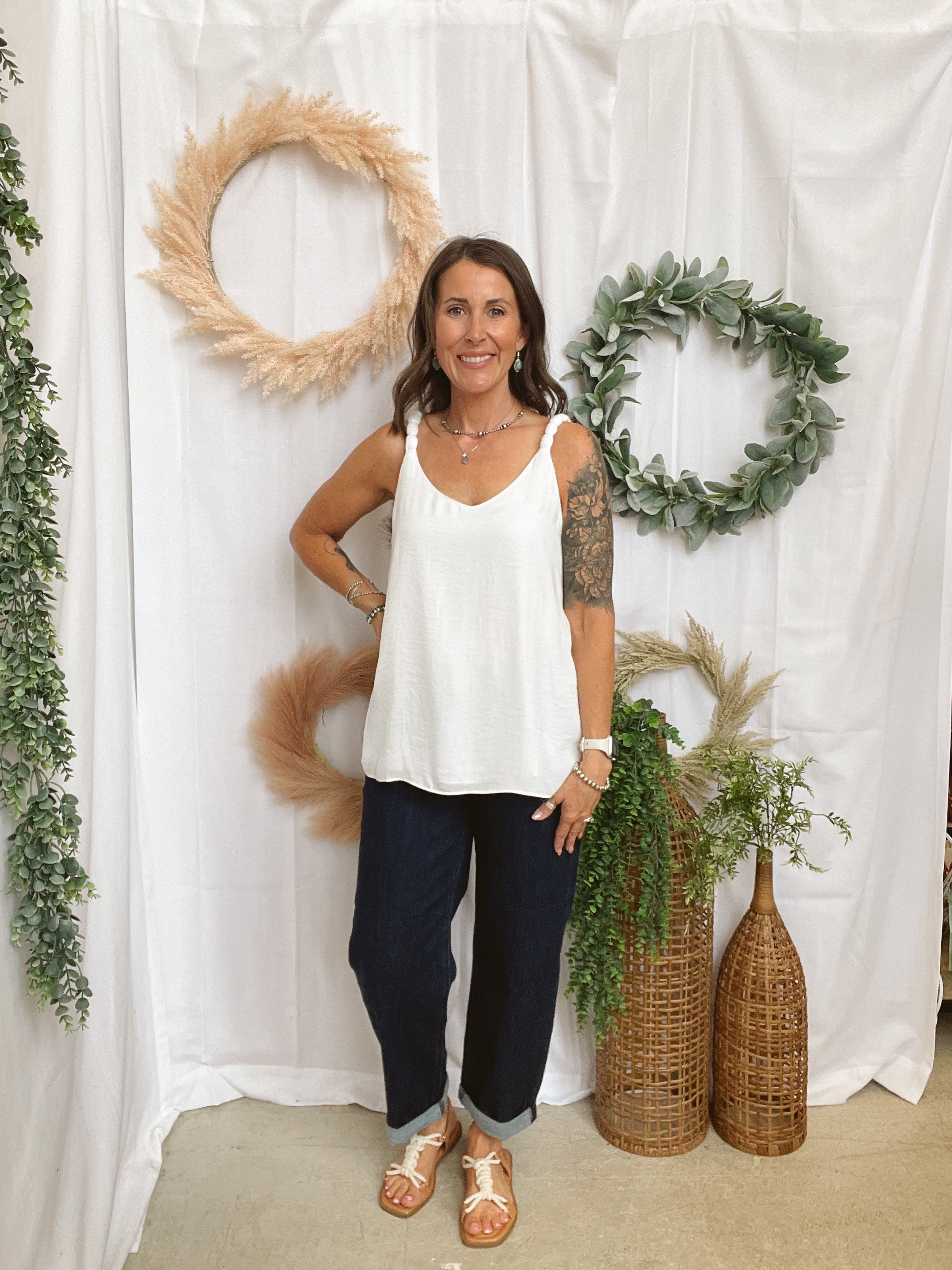 Risen Dark Boyfriend Slouchy Crop Jeans-Jeans-risen-The Silo Boutique, Women's Fashion Boutique Located in Warren and Grand Forks North Dakota