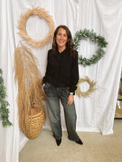 Elan Black Bomber Jacket-Coats & Jackets-elan-The Silo Boutique, Women's Fashion Boutique Located in Warren and Grand Forks North Dakota