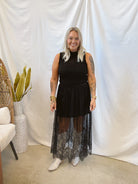 Black Lace Maxi Skirt-Skirts-blue B-The Silo Boutique, Women's Fashion Boutique Located in Warren and Grand Forks North Dakota