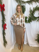 Riley Sweater Skirt-Caramel-Final Sale-Skirts-hyfve-The Silo Boutique, Women's Fashion Boutique Located in Warren and Grand Forks North Dakota
