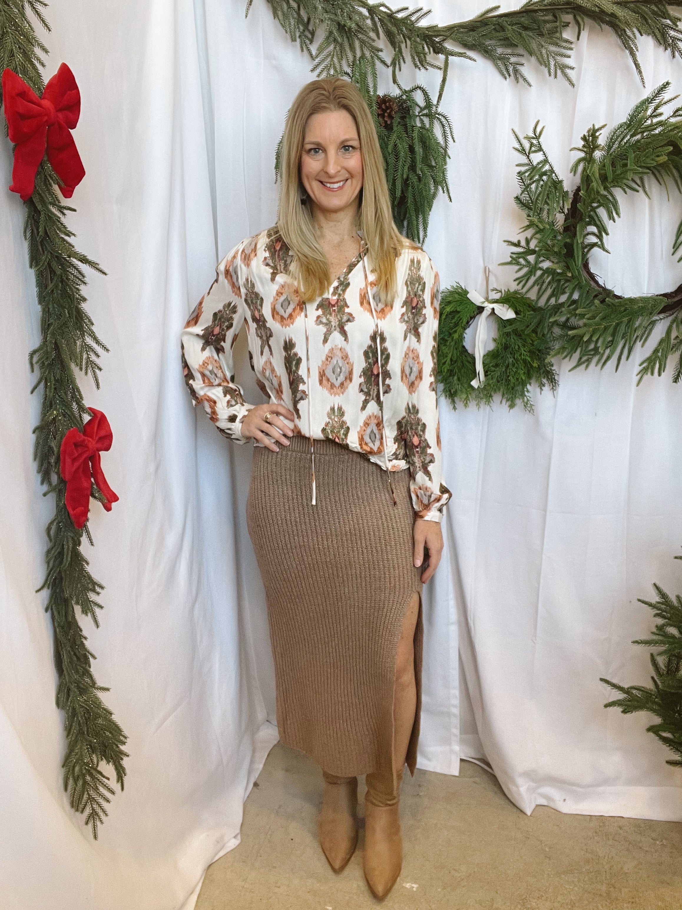 Riley Sweater Skirt-Caramel-Final Sale-Skirts-hyfve-The Silo Boutique, Women's Fashion Boutique Located in Warren and Grand Forks North Dakota