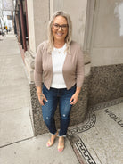 Bolero Tan Cardigan-Cardigans-cielo-The Silo Boutique, Women's Fashion Boutique Located in Warren and Grand Forks North Dakota