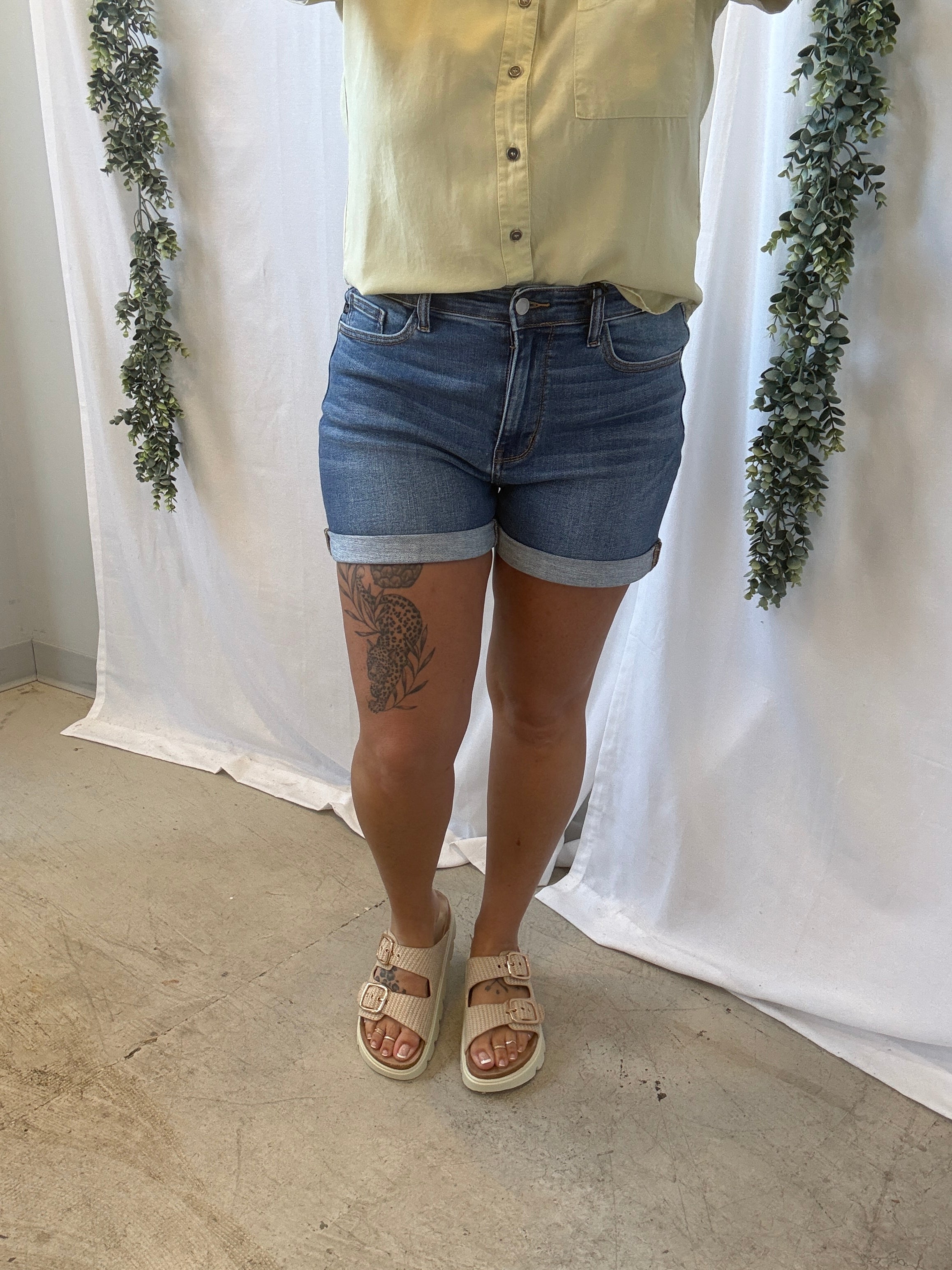 Judy Blue Mr Slim Denim Shorts-Shorts-judy blue-The Silo Boutique, Women's Fashion Boutique Located in Warren and Grand Forks North Dakota