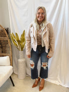 Twofer Hooded Jacket-Taupe-Final Sale-Coats & Jackets-hem and thread-The Silo Boutique, Women's Fashion Boutique Located in Warren and Grand Forks North Dakota