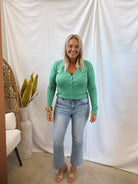 Mica Yoke Capri Blue Bootcut Jeans-Jeans-mica-The Silo Boutique, Women's Fashion Boutique Located in Warren and Grand Forks North Dakota