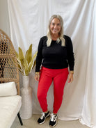 True Red Soft Jogger Pants-Final Sale-joggers-rae mode-The Silo Boutique, Women's Fashion Boutique Located in Warren and Grand Forks North Dakota