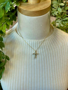 Kenze Cross Gem Necklace-Necklaces-kenze-The Silo Boutique, Women's Fashion Boutique Located in Warren and Grand Forks North Dakota