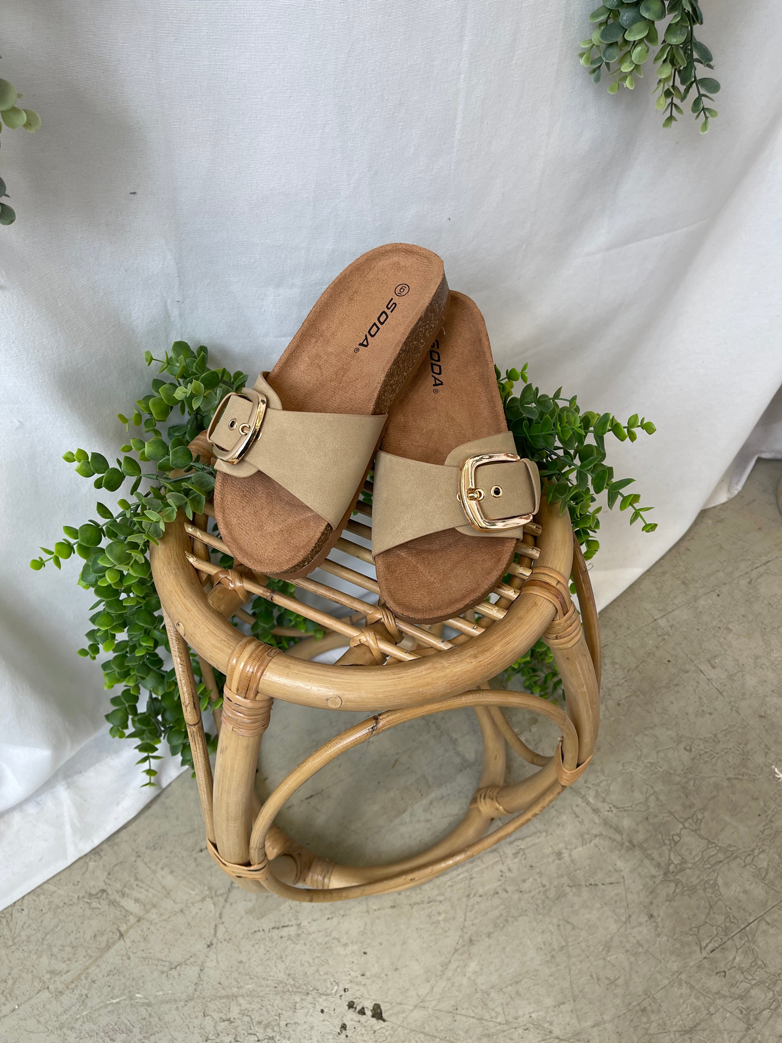 Soda Lizzy Sandal-Tan-Final Sale-Shoes-soda-The Silo Boutique, Women's Fashion Boutique Located in Warren and Grand Forks North Dakota