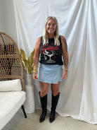 Risen Light Wash shirt-Final Sale-Skirts-risen-The Silo Boutique, Women's Fashion Boutique Located in Warren and Grand Forks North Dakota