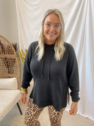 Laguna Hooded Sweatshirt-Black-Sweatshirts-mono b-The Silo Boutique, Women's Fashion Boutique Located in Warren and Grand Forks North Dakota