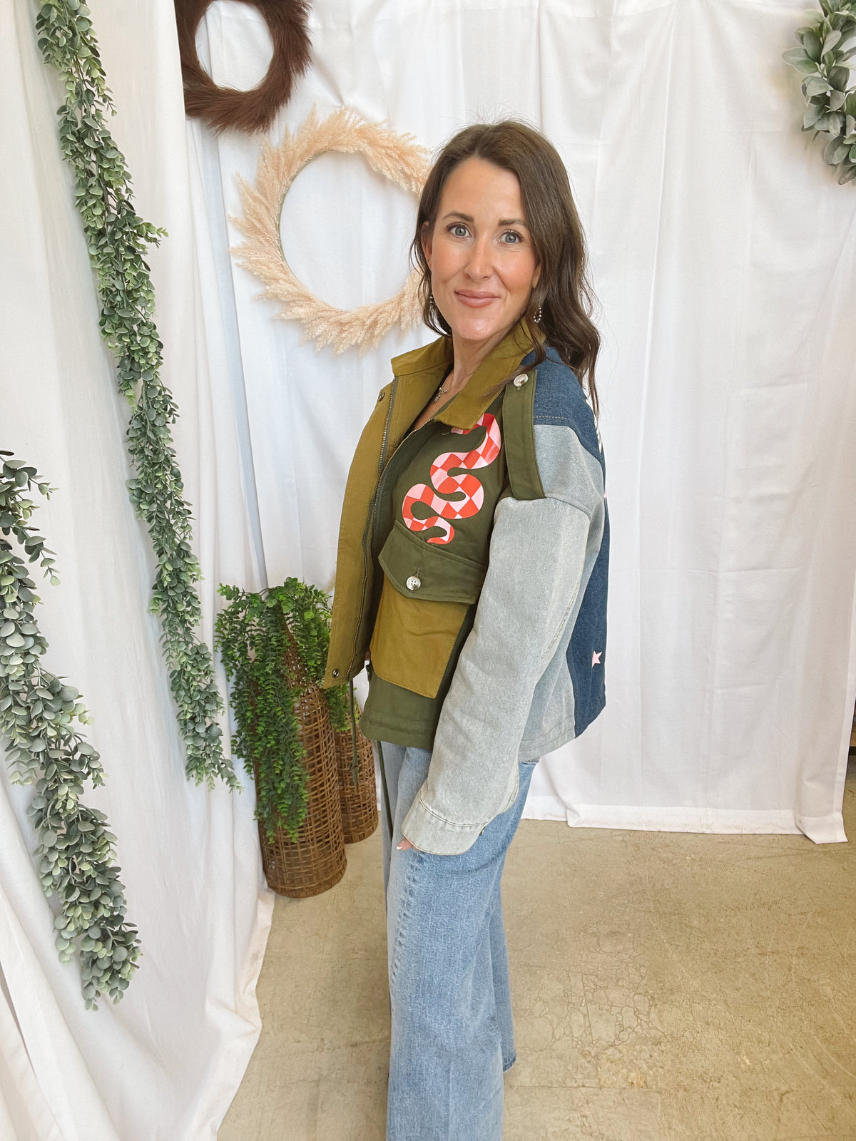 Davi Dani Mixed Media Jacket-Coats & Jackets-davi dani-The Silo Boutique, Women's Fashion Boutique Located in Warren and Grand Forks North Dakota