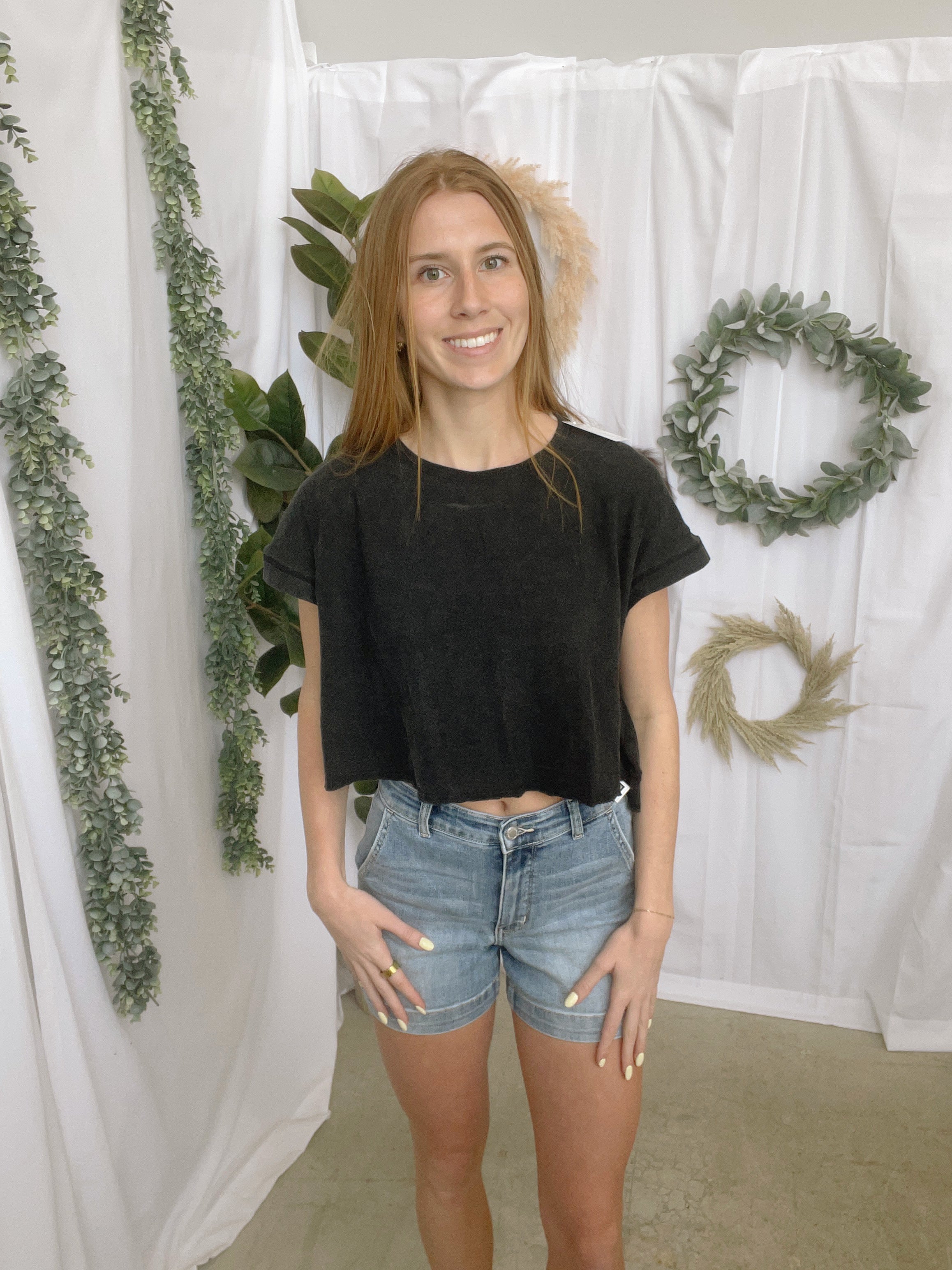 Trina Open Back Tee-Black-Short Sleeve Tops-hyfve-The Silo Boutique, Women's Fashion Boutique Located in Warren and Grand Forks North Dakota