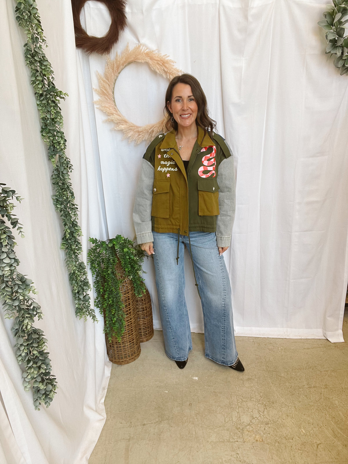 Davi Dani Mixed Media Jacket-Coats & Jackets-davi dani-The Silo Boutique, Women's Fashion Boutique Located in Warren and Grand Forks North Dakota