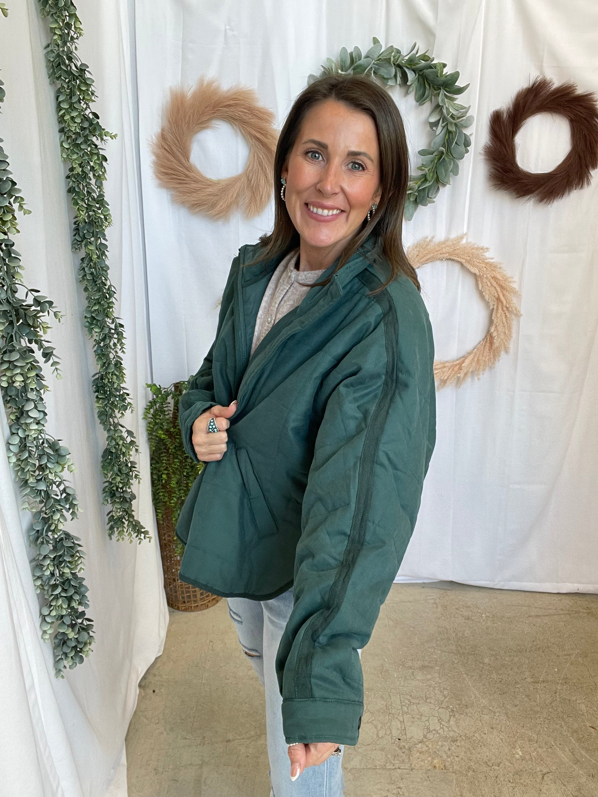 Feeling Free Quilted Jacket-Teal-Coats & Jackets-hyfve-The Silo Boutique, Women's Fashion Boutique Located in Warren and Grand Forks North Dakota