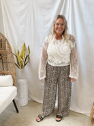 Leopard Pleated Pants-Final Sale-Pants-very j-The Silo Boutique, Women's Fashion Boutique Located in Warren and Grand Forks North Dakota