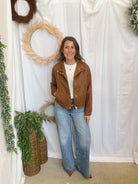 Quinn Suede Jacket-Camel-Coats & Jackets-hyfve-The Silo Boutique, Women's Fashion Boutique Located in Warren and Grand Forks North Dakota