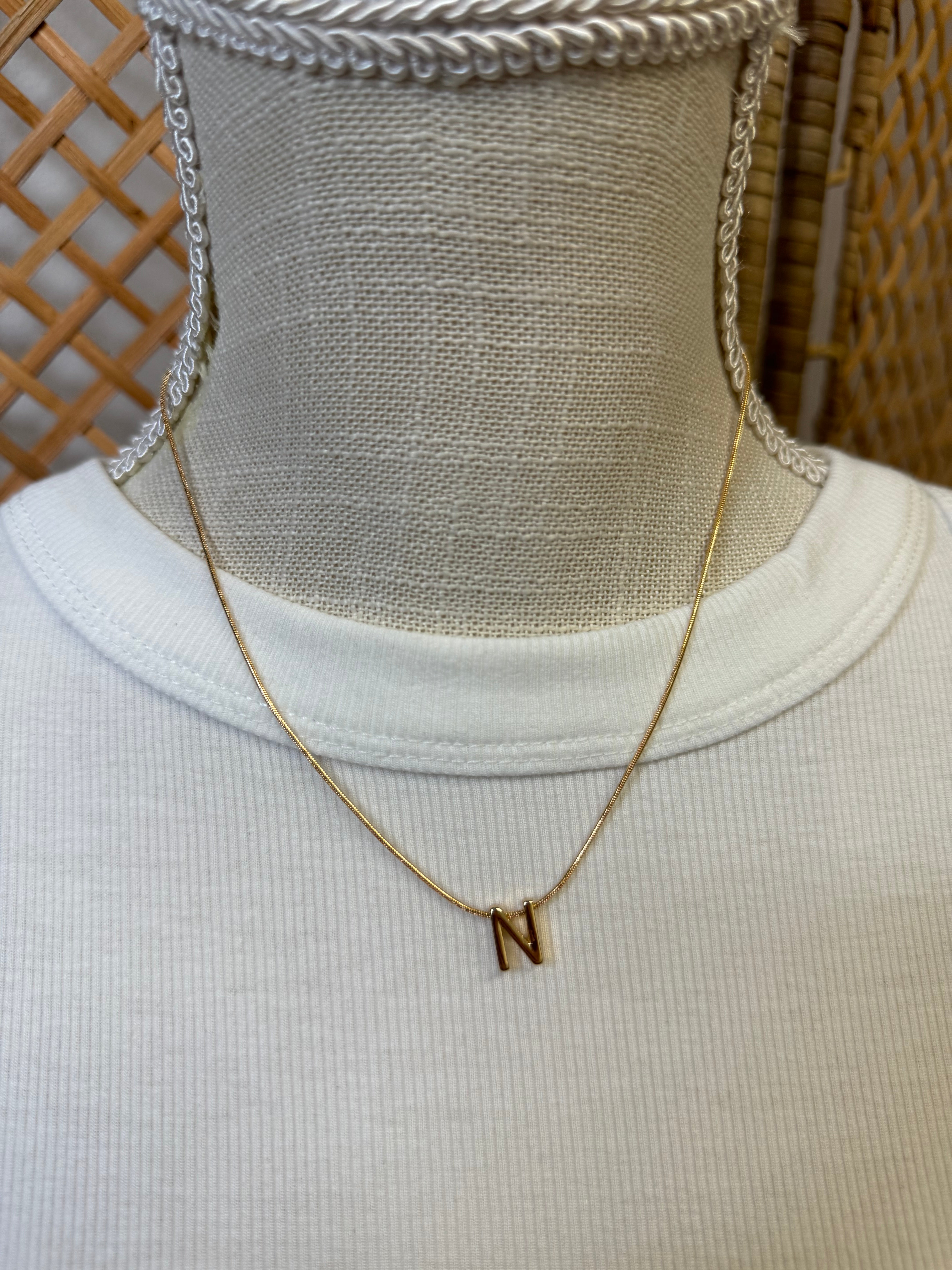 Delicate Initial Necklace-Necklaces-Fame-The Silo Boutique, Women's Fashion Boutique Located in Warren and Grand Forks North Dakota