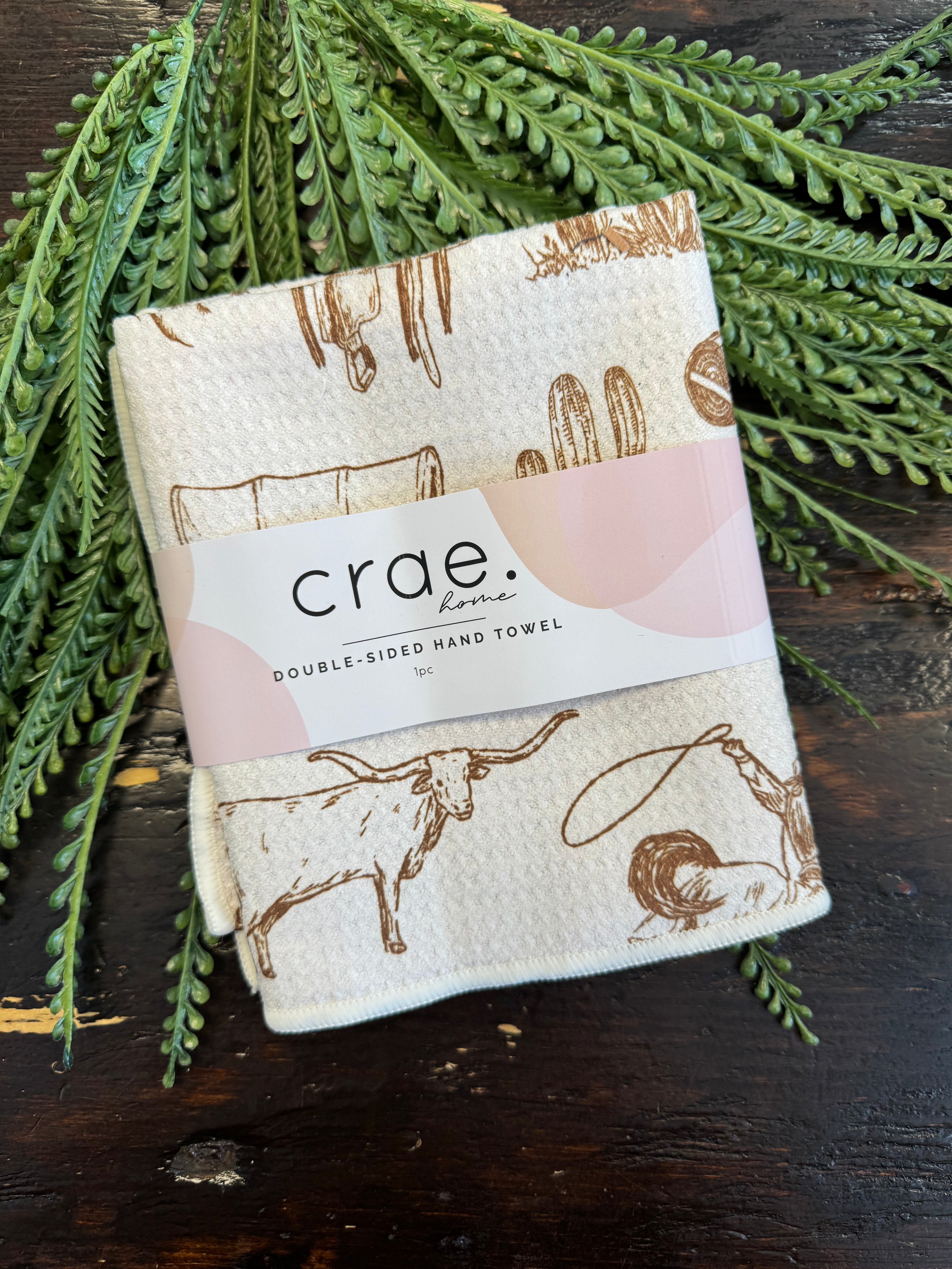 Crae Western Hand Towel-Tea Towels-crae-The Silo Boutique, Women's Fashion Boutique Located in Warren and Grand Forks North Dakota
