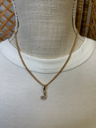 Rhinestone Initial Necklace-Necklaces-Fame-The Silo Boutique, Women's Fashion Boutique Located in Warren and Grand Forks North Dakota