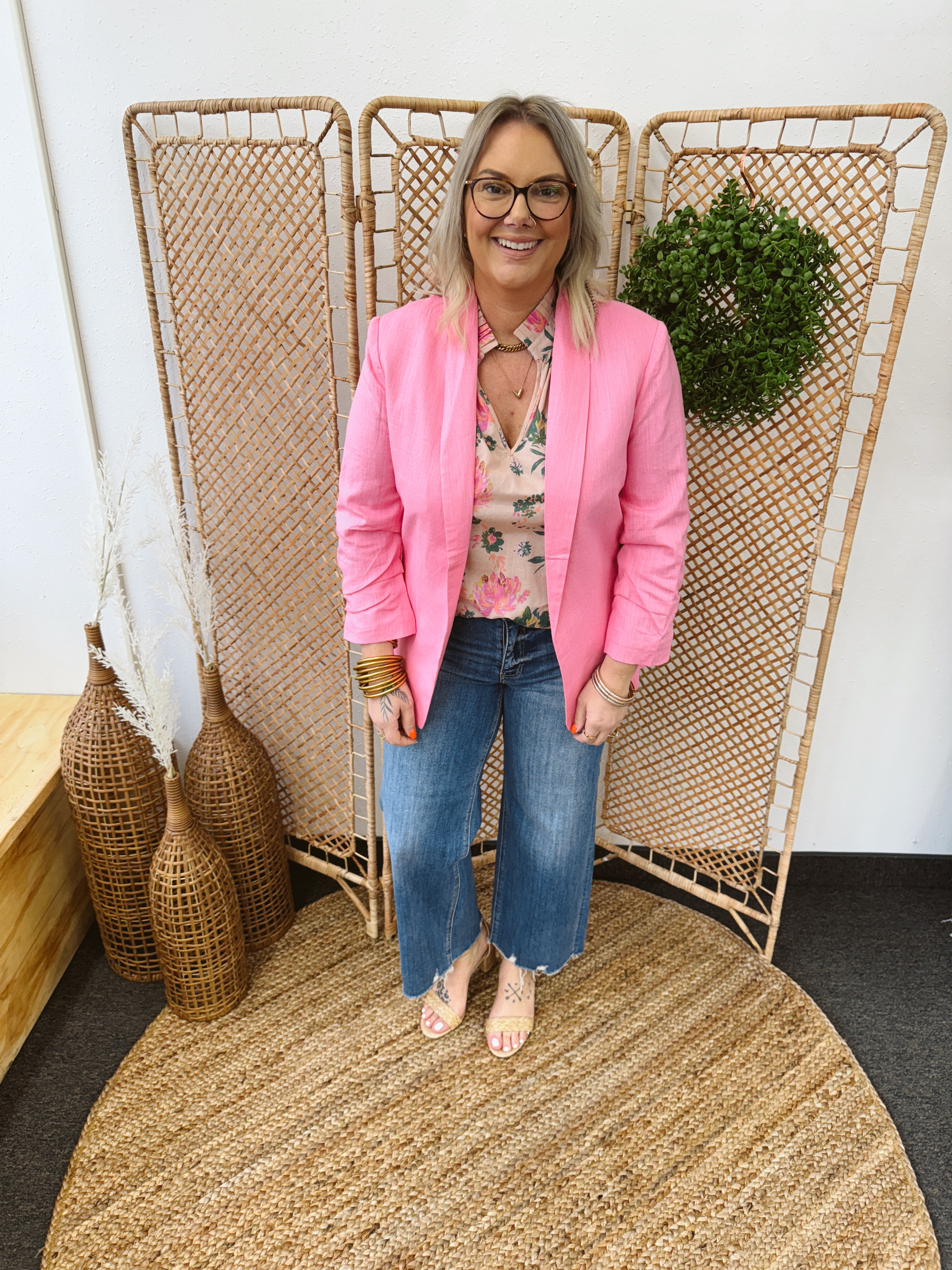 Let's Wear Pink Blazer-Final Sale Online Only-Blazers-eesome-The Silo Boutique, Women's Fashion Boutique Located in Warren and Grand Forks North Dakota