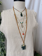 Shell + Stone Layer Necklace-Necklaces-fame-The Silo Boutique, Women's Fashion Boutique Located in Warren and Grand Forks North Dakota