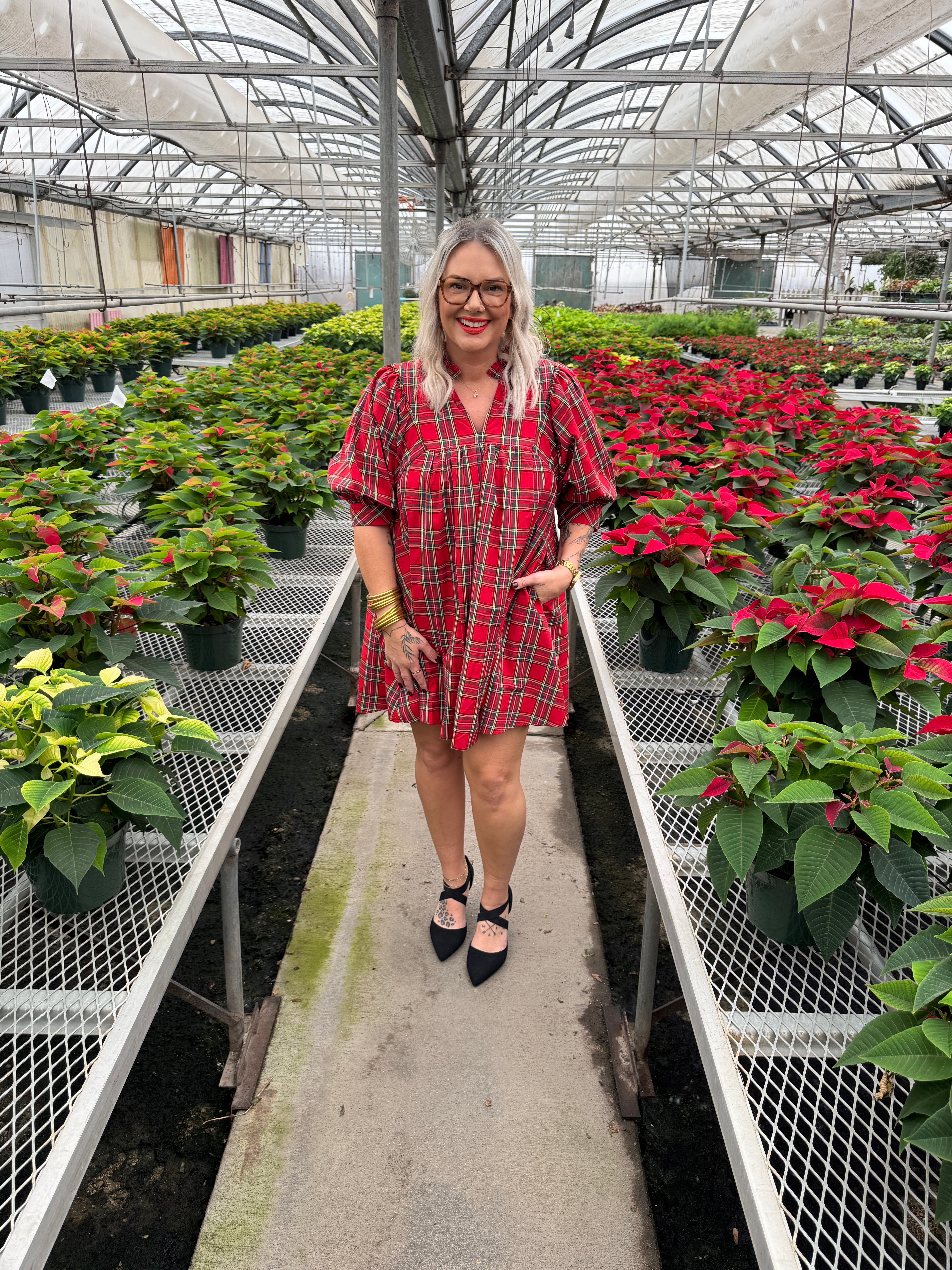 Red Holiday Plaid Dress-Dresses-entro-The Silo Boutique, Women's Fashion Boutique Located in Warren and Grand Forks North Dakota